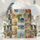  Angel Victoriaans kerstKaarten Collage Cadeaupapier