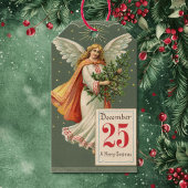 Angel Victoriaans Kerstmis 25 december Set van Cadeaulabel