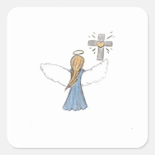 Angel Vierkante Sticker (Voorkant)