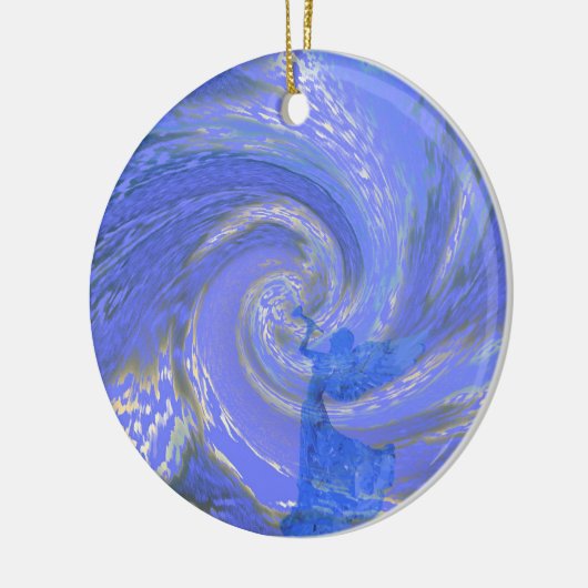 Angel viert deze nacht. keramisch ornament (Links)