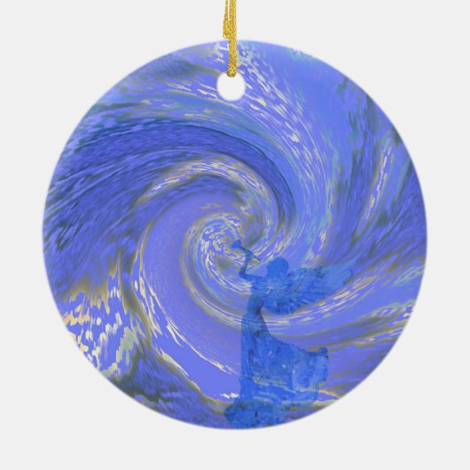 Angel viert deze nacht. keramisch ornament (Achterkant)