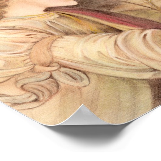 Angel vingertoppen en cat Leonardo da Vinci Poster (Hoek)