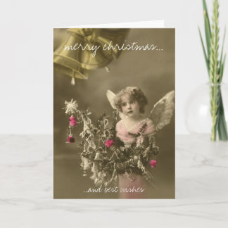 Angel vintage christmas greeting card feestdagen kaart