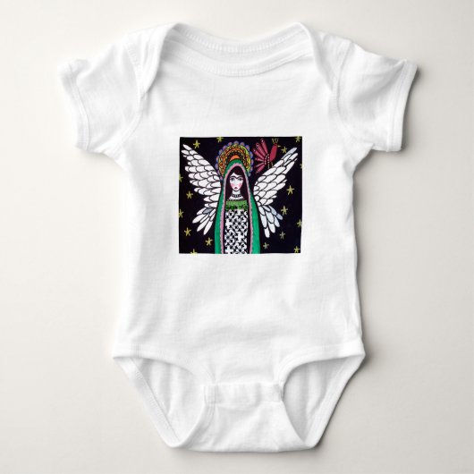 Angel Virgin van Guadalupe Art van Heather Galler Romper (Voorkant)