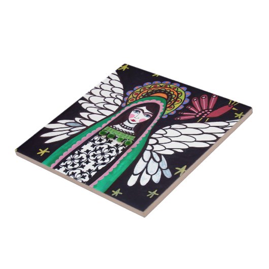 Angel Virgin van Guadalupe Art van Heather Galler Tegeltje (Zijkant)