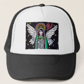 Angel Virgin van Guadalupe Art van Heather Galler Trucker Pet (Voorkant)