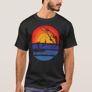 Angel Vist Tackle Fisherman Retro Fishi T-shirt