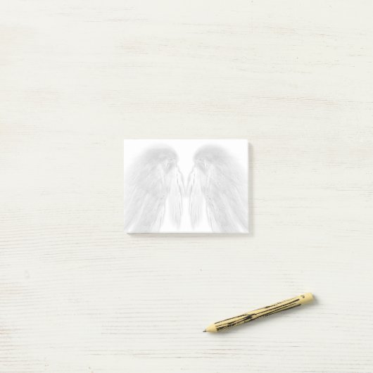 ANGEL VLEUGELS WIT - Grijze aangeroerde veren - Post-it® Notes (Op bureau)