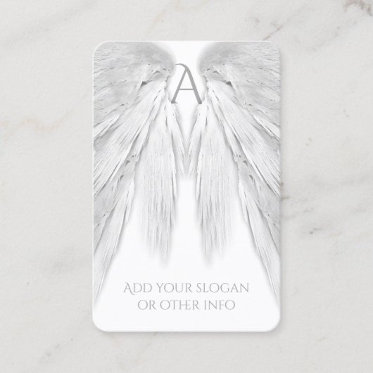 ANGEL VLEUGELS Wit Lichtgrijs Visitekaartje (Voorkant)