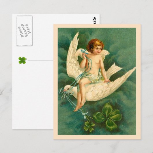 Angel Vliegen op een Duif - St Patrick's Day Brief Briefkaart (Voorkant / Achterkant)