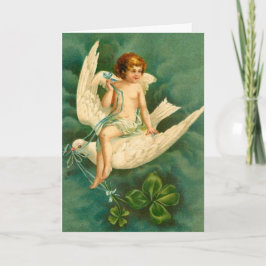 Angel Vliegen op een Duif - St Patrick's Day Kaart