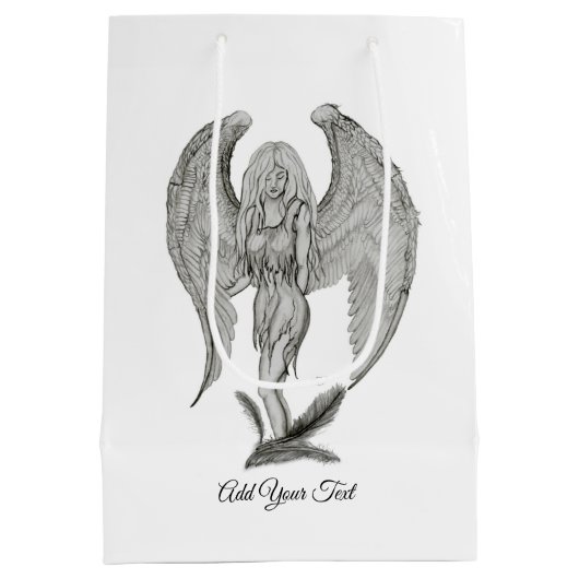Angel, voeg Jouw tekst toe Medium Cadeauzakje (Achterkant)