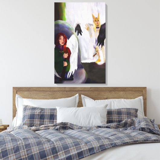 Angel vs demon canvas afdruk (Insitu (Slaapkamer))
