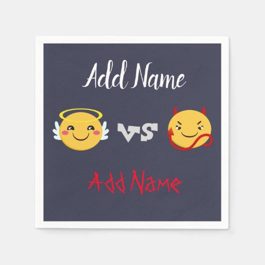 Angel vs Devil Emoji PErsonalize Servet (Voorkant)