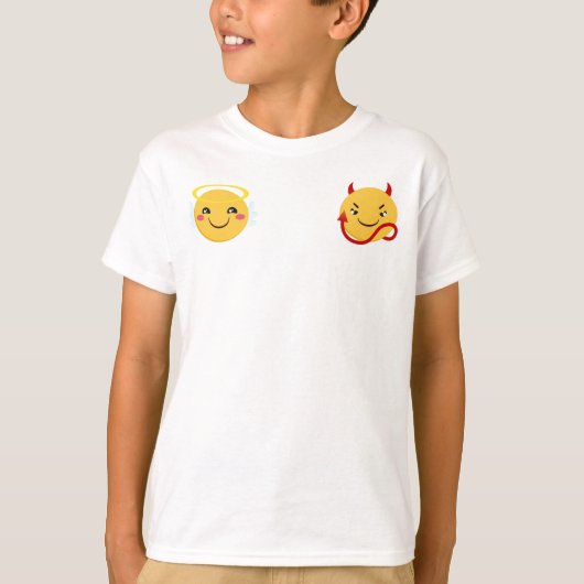 Angel vs Devil Emoji PErsonalize T-shirt (Voorkant)