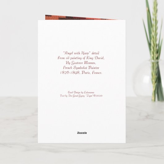 Angel w/Harp, Instructies & Spirit Goedemorgen! Bedankkaart (Achterkant)