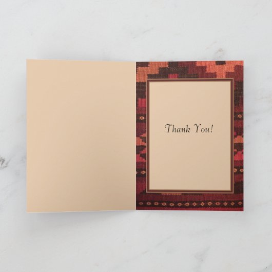 Angel w/Harp, set op Zuid-westerne stijl gevouwen Bedankkaart (Binnen)