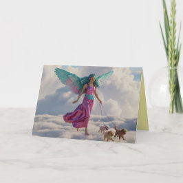 Angel Walkin' the Dog Card 2 Feestdagen Kaart