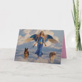 Angel Walkin' the Dog Card 5 Feestdagen Kaart