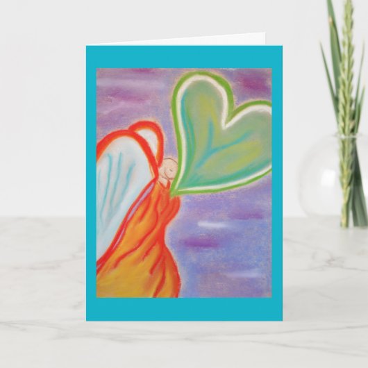 Angel walking wenskaart kaart (Voorkant)