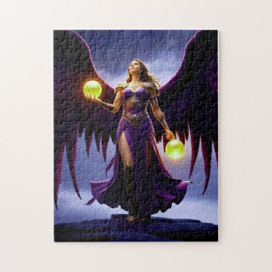 Angel Warrior met gloeiende Orbs Legpuzzel (Verticaal)