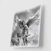ANGEL WARRIOR Square Wall Clock Vierkante Klok (Hoek)