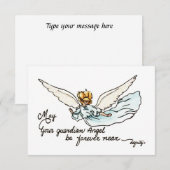 Angel Waterverf dichtbij en kijkt naar je Bedankkaart (Voorkant / Achterkant)