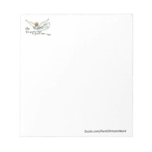 Angel Waterverf dichtbij en kijkt naar je Notitieblok