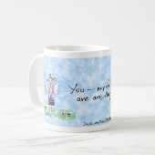 Angel Waterverf tekent Paars blauw en groen Koffiemok (Voorkant links)