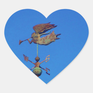 Angel Weather Vane Bright Blue Sky Hart Sticker