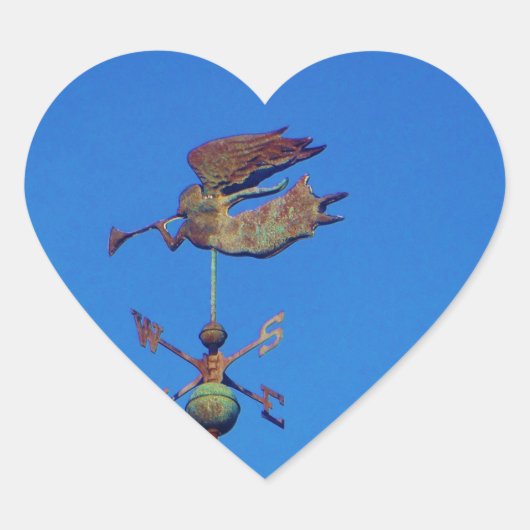 Angel Weather Vane Bright Blue Sky Hart Sticker (Voorkant)