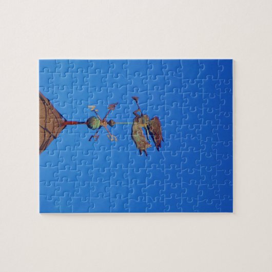 Angel Weather Vane Bright Blue Sky Legpuzzel (Horizontaal)