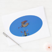Angel Weather Vane Bright Blue Sky Ovale Sticker (Envelop)