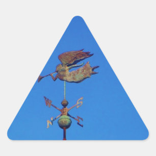 Angel Weather Vane Bright Blue Sky Sticker