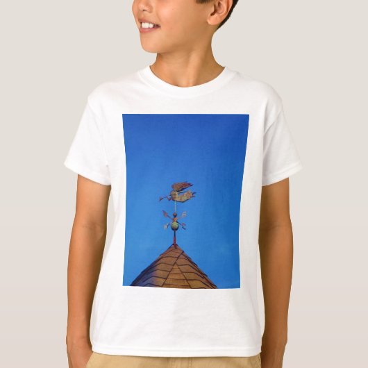 Angel Weather Vane Bright Blue Sky T-shirt (Voorkant)
