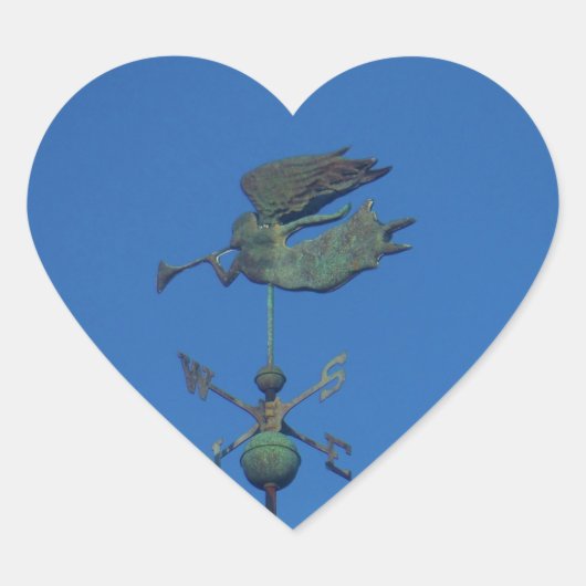 Angel Weather Vane Hart Sticker (Voorkant)