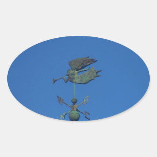 Angel Weather Vane Ovale Sticker