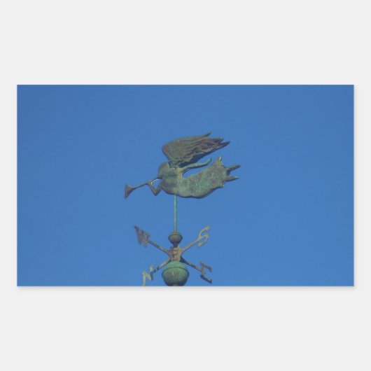 Angel Weather Vane Rechthoekige Sticker (Voorkant)