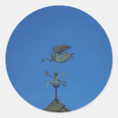 Angel Weather Vane Ronde Sticker (Voorkant)