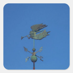 Angel Weather Vane Vierkante Sticker