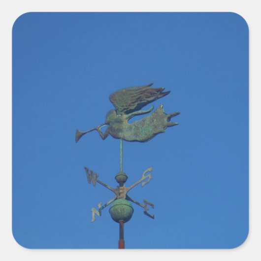 Angel Weather Vane Vierkante Sticker (Voorkant)