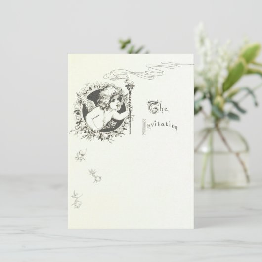 Angel Wedding-uitnodiging Kaart (Staand voorkant)