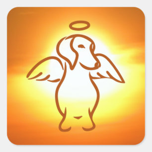 Angel Weenie-stickers Vierkante Sticker