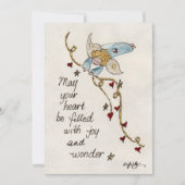 Angel wenst u met plezier en wonder-Waterverf kuns Feestdagenkaart (Voorkant)