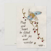 Angel wenst u met plezier en wonder-Waterverf kuns Feestdagenkaart (Voorkant / Achterkant)