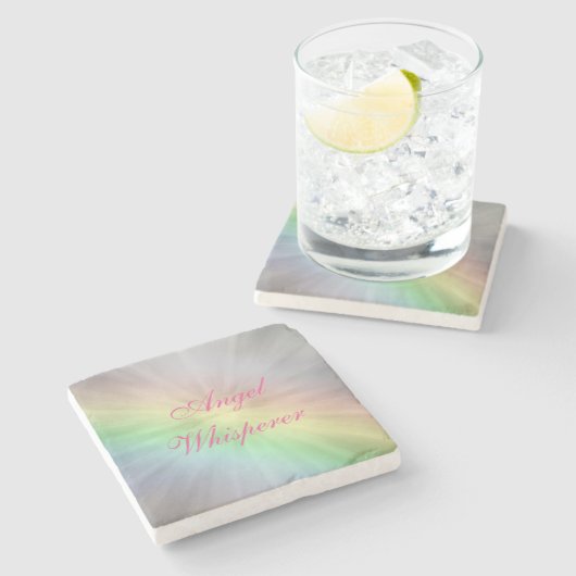 Angel Whisperer-ontwerp Stenen Onderzetter (Zijkant)