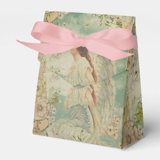 Angel White Flowers Blue Sky Bedankdoosjes (Voorkant Zijde)