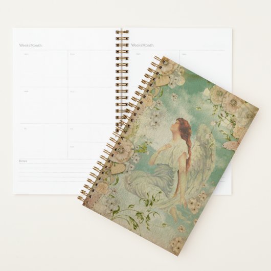 Angel White Flowers Blue Sky Planner (Display)