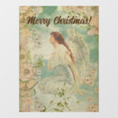 Angel White Flowers Blue Sky Raamsticker (Vel)