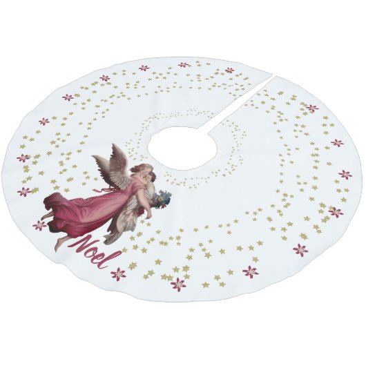  Angel, White, Gold, Noel, Kerstmis Kerstboom Rok (Gekanteld)